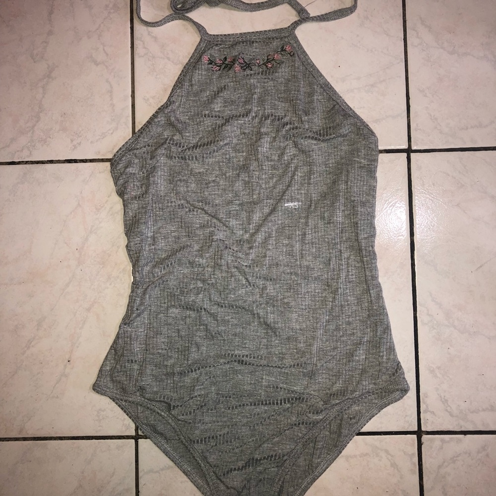 Kendall And Kylie floral Embroidered Halter Romper